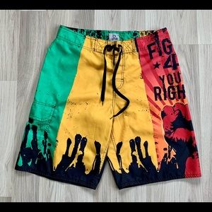 Fight 4 Your Rights Liquid Blue Swim Board Shorts